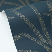 Papier peint intissé Filara Bleu Paon Doré- Blue Shades - Caselio - BLS107466128