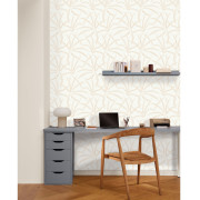 Papier peint intissé Filara Blanc Doré- Blue Shades - Caselio - BLS107460020