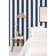 Papier peint Vinyle sur intissé Linen Lines Bleu Marine- Blue Shades - Caselio - BLS104046269