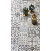 Sol PVC - Carcassonne 529M - Carreaux de ciment beige et gris - Optima Phonitec - Beauflor - rouleau 4M