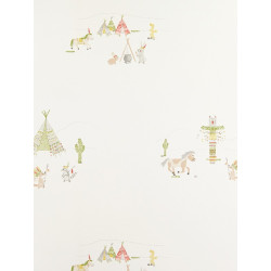 Papier Peint Indiens vert - ARC-EN-CIEL - Casadeco - CFT25467329