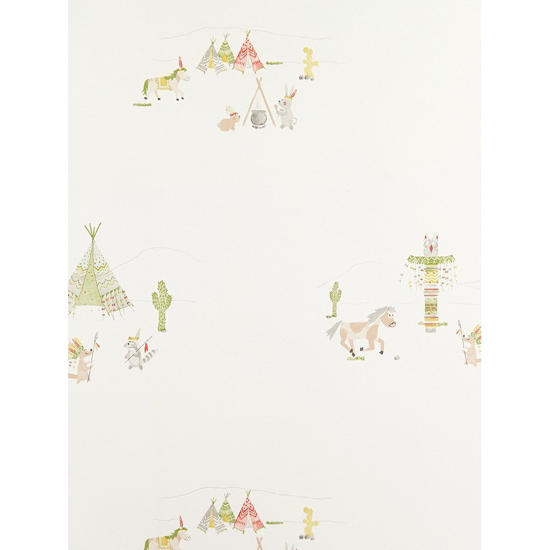 Papier Peint Indiens vert - ARC-EN-CIEL - Casadeco - CFT25467329