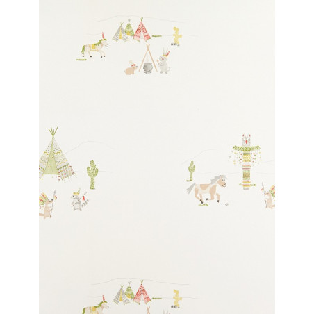 Papier Peint Indiens vert - ARC-EN-CIEL - Casadeco - CFT25467329
