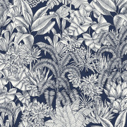 Papier peint Vinyle sur intissé Palmaris Bleu Nuit - Blue Shades - Caselio - BLS107486160