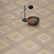 Sol PVC - HELMSLEY 611M parquet marqueterie carrée chêne blond - Optima Tex-style - BEAUFLOR - rouleau 4M