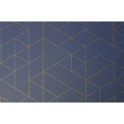Sol PVC - JESTER 578 géométrique bleu roi et motif ocre - Bingo - Essential - IVC - rouleau 2M
