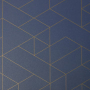 Sol PVC - JESTER 578 géométrique bleu roi et motif ocre - Bingo - Essential - IVC - rouleau 2M