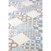Sol PVC - AMADORA 171M carreaux de ciment bleu et beige - Suprême Ultra - BEAUFLOR - rouleau 2M