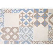 Sol PVC - AMADORA 171M carreaux de ciment bleu et beige - Suprême Ultra - BEAUFLOR - rouleau 2M