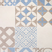 Sol PVC - AMADORA 171M carreaux de ciment bleu et beige - Suprême Ultra - BEAUFLOR - rouleau 2M