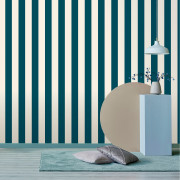 Papier peint vinyle sur intissé Rayure XL bleu marine - Cuisines & Bains- Lutèce - 51231611