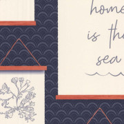 Papier peint expansé Cadre Océan bleu marine écru - Cuisines & Bains- Lutèce - 51186601
