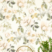 Papier peint intissé Sous les rosiers vert feuille - Le Beau Jardin - Casadeco - BJAR2020537007