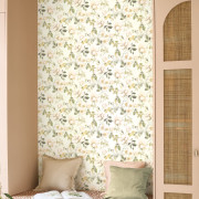 Papier peint intissé Sous les rosiers vert feuille - Le Beau Jardin - Casadeco - BJAR2020537007
