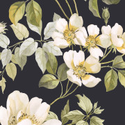 Papier peint intissé Sous les rosiers noir fusain - Le Beau Jardin - Casadeco - BJAR2020539909