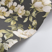 Papier peint intissé Sous les rosiers noir fusain - Le Beau Jardin - Casadeco - BJAR2020539909