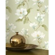 Papier peint intissé Brume de magnolia vert amande - Le Beau Jardin - Casadeco - BJAR202547202