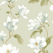 Papier peint intissé Brume de magnolia vert amande - Le Beau Jardin - Casadeco - BJAR202547202