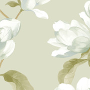 Papier peint intissé Brume de magnolia vert amande - Le Beau Jardin - Casadeco - BJAR202547202