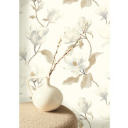 Papier peint intissé Brume de magnolia naturel - Le Beau Jardin - Casadeco - BJAR202541111