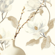 Papier peint intissé Brume de magnolia naturel - Le Beau Jardin - Casadeco - BJAR202541111