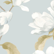 Papier peint intissé Brume de magnolia bleu doux - Le Beau Jardin - Casadeco - BJAR202546262