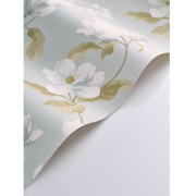 Papier peint intissé Brume de magnolia bleu doux - Le Beau Jardin - Casadeco - BJAR202546262