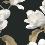 Papier peint intissé Brume de magnolia noir fusain - Le Beau Jardin - Casadeco - BJAR202549595