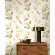 Papier peint intissé Brume de magnolia jaune beurre - Le Beau Jardin - Casadeco - BJAR202542002