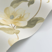 Papier peint intissé Brume de magnolia jaune beurre - Le Beau Jardin - Casadeco - BJAR202542002