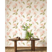 Papier peint intissé Brume de magnolia rose blush - Le Beau Jardin - Casadeco - BJAR2025494101