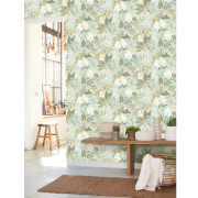 Papier peint intissé Songe de Jasmin céladon - Le Beau Jardin - Casadeco - BJAR202566025