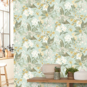 Papier peint intissé Songe de Jasmin céladon - Le Beau Jardin - Casadeco - BJAR202566025