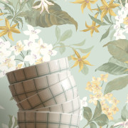 Papier peint intissé Songe de Jasmin céladon - Le Beau Jardin - Casadeco - BJAR202566025