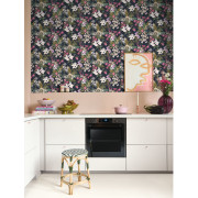Papier peint intissé Songe de Jasmin fuchsia - Le Beau Jardin - Casadeco - BJAR202564567