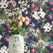 Papier peint intissé Songe de Jasmin fuchsia - Le Beau Jardin - Casadeco - BJAR202564567