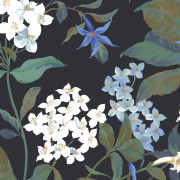 Papier peint intissé Songe de Jasmin bleu encre - Le Beau Jardin - Casadeco - BJAR202566789