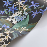 Papier peint intissé Songe de Jasmin bleu encre - Le Beau Jardin - Casadeco - BJAR202566789
