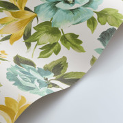 Papier peint intissé Bouquet d'été émeraude - Le Beau Jardin - Casadeco - BJAR202576706