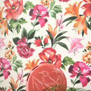 Papier peint intissé Bouquet d'été rouge passion - Le Beau Jardin - Casadeco - BJAR202578654