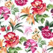 Papier peint intissé Bouquet d'été rouge passion - Le Beau Jardin - Casadeco - BJAR202578654