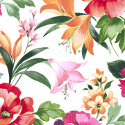 Papier peint intissé Bouquet d'été rouge passion - Le Beau Jardin - Casadeco - BJAR202578654