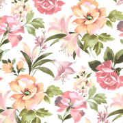 Papier peint intissé Bouquet d'été rose blush - Le Beau Jardin - Casadeco - BJAR202574286