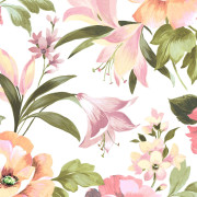 Papier peint intissé Bouquet d'été rose blush - Le Beau Jardin - Casadeco - BJAR202574286