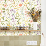 Papier peint intissé Fleurs des champs Bouquet- Le Beau Jardin - Casadeco - BJAR87650825