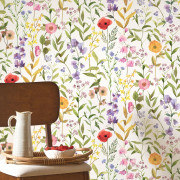 Papier peint intissé Fleurs des champs multicolore intense - Le Beau Jardin - Casadeco - BJAR87652874