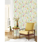 Papier peint intissé Fleurs des champs bleu doux - Le Beau Jardin - Casadeco - BJAR87656172
