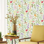 Papier peint intissé Fleurs des champs bleu doux - Le Beau Jardin - Casadeco - BJAR87656172