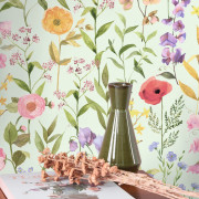 Papier peint intissé Fleurs des champs bleu doux - Le Beau Jardin - Casadeco - BJAR87656172