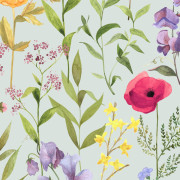 Papier peint intissé Fleurs des champs bleu doux - Le Beau Jardin - Casadeco - BJAR87656172